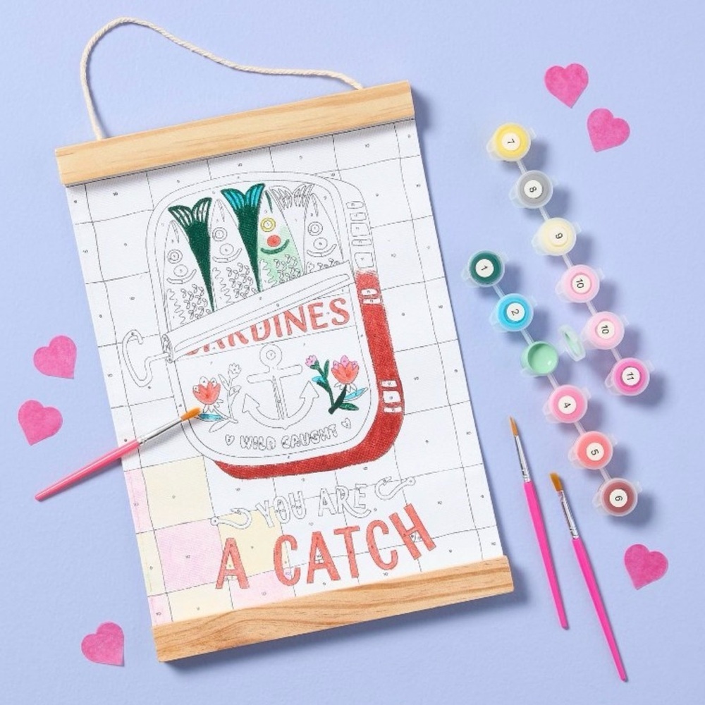 Spritz “You Are a Catch” Valentine’s Paint By Number Canvas Kit – New